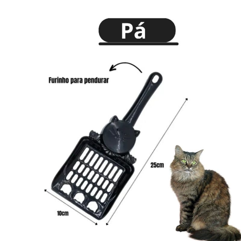 Pá para Areia de Gato com Peneira | Limpeza Rápida e Sem Sujeira