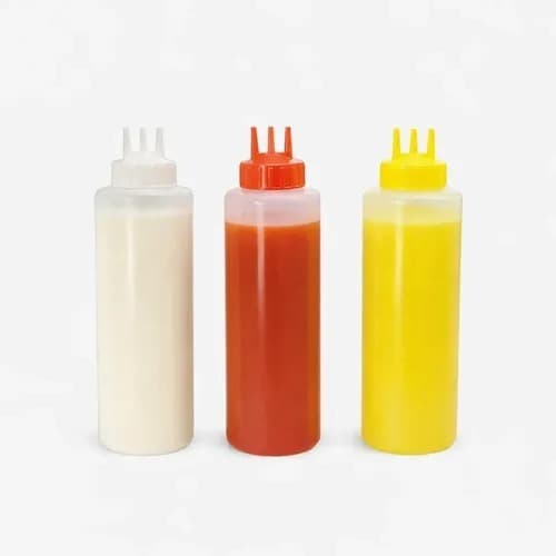 Kit 3 Bisnagas Sortidas 3 Bicos 1 Litro Molhos Profissional Graduada Ketchup Mostarda Maionese