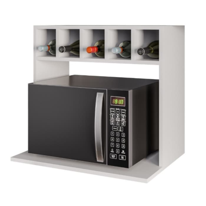 Suporte para Forno ou Microondas com Adega para Bebidas Lisa