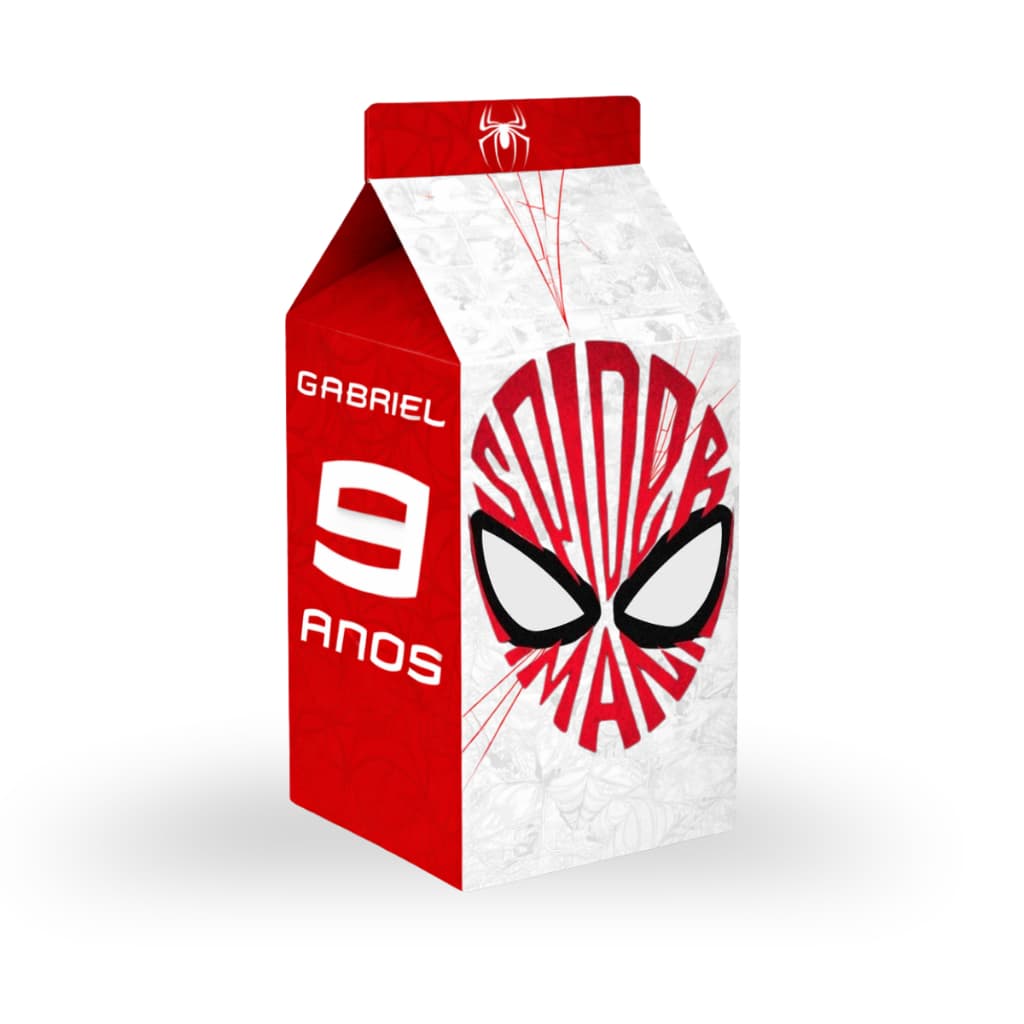 Envio Imediato Kit Lembrancinhas Caixa Milk Personalizada Para Festa Tema Homem Aranha