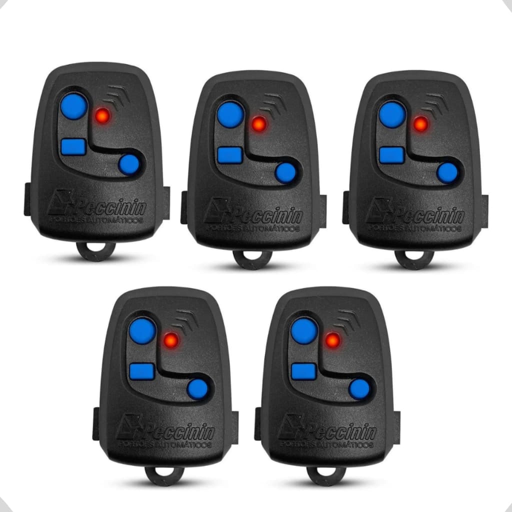 Kit 5 Unidades Controle Remoto Nice Peccinin TX 3C MEMB-100 433MHz Rolling Code DIG Anticlonagem