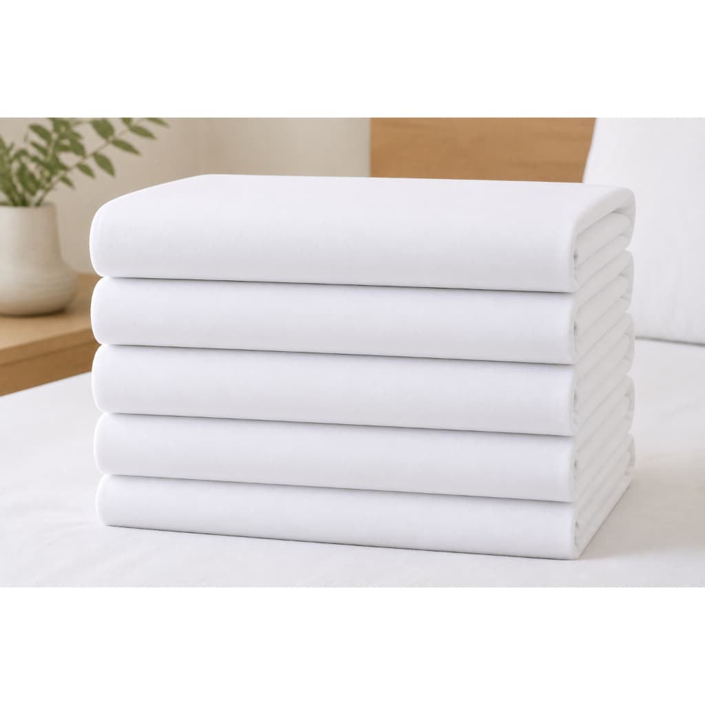 Kit 5 Lençol Sem Elástico Branco Solteiro Percal 400 Fios 100% Algodão – Toque Macio, Alta Qualidade
