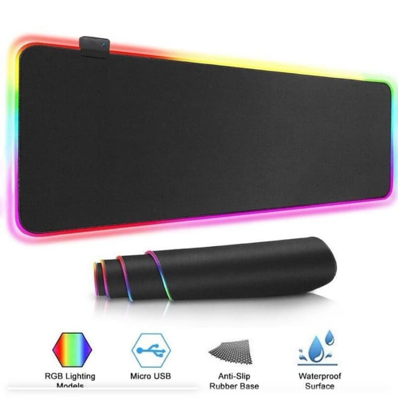Mousepad Gamer LED RGB Grande 80x40 com Wireless Charger 15W Mousepad +Carregador sem fio para celular e pc Impermeável