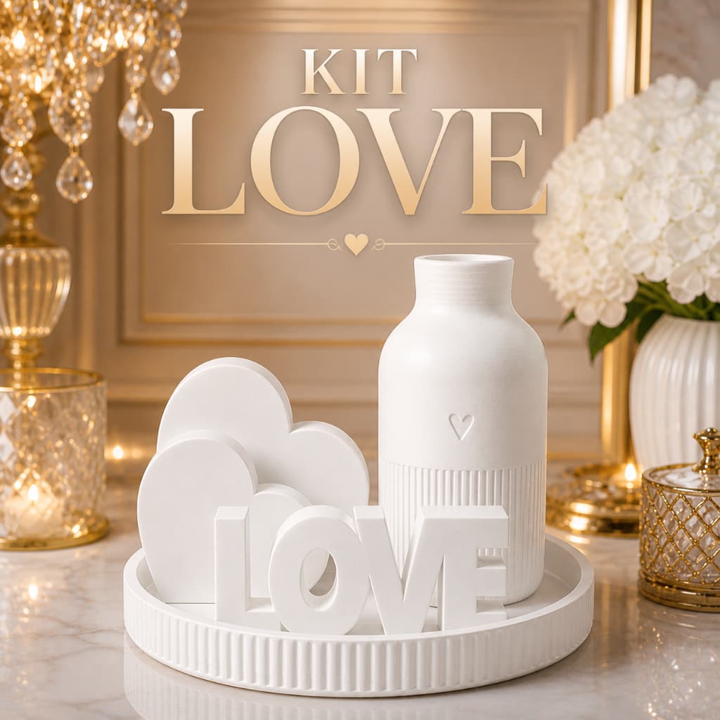 Kit LOVE Dia dos Namorados Decorativo Premium Decoração Sofisticada, Minimalista e Moderna | Diversas Cores