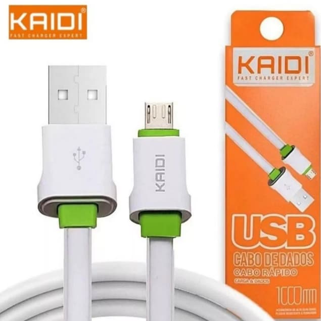Cabo Carregador iPhone/Android Todos Modelos Kaidi Reforçado 1 Metro