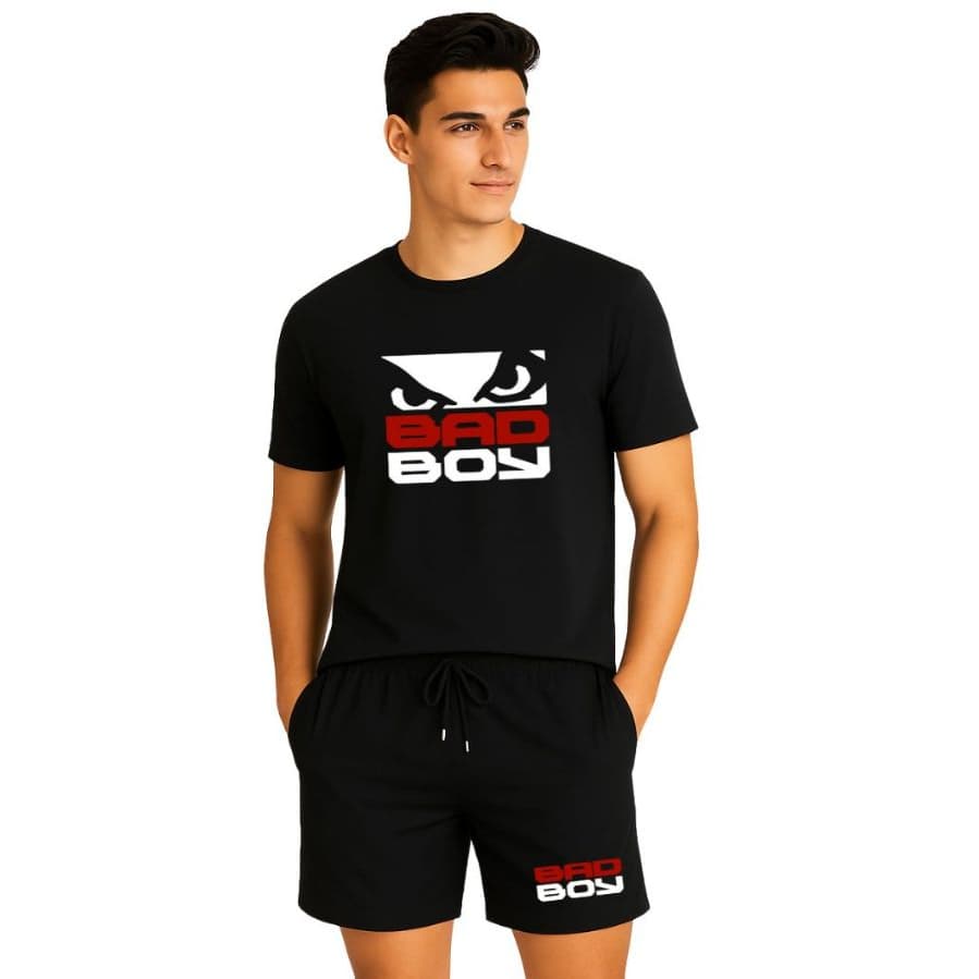 Conjunto Masculino Mauricinho Bad Boy Streetwear Camiseta Algodão + Short Tactel