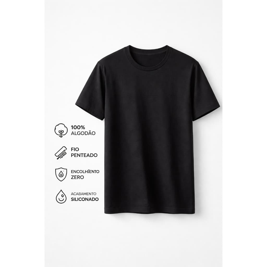 Camiseta Lisa de algodão Premium Fio 30.1 Penteado tratamento em silicone atacado para personalizar