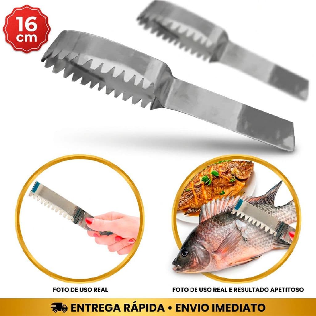 Escamador e Descamador de Peixe Remove Escamas de Peixes Em Aço Inoxidável Super Resistente