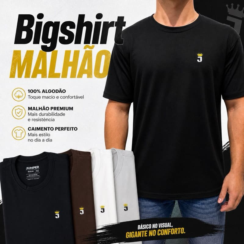 Camisa Bigshirt Malhão Masculino - Tecido encorpado e confortável