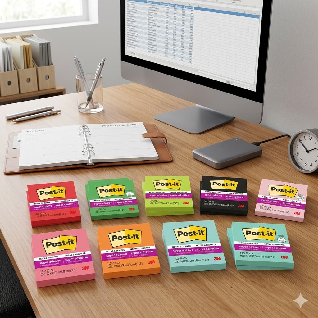 Bloco Adesivo Notas Super Adesivas Post-It 76mm X 76mm 90 Folhas
