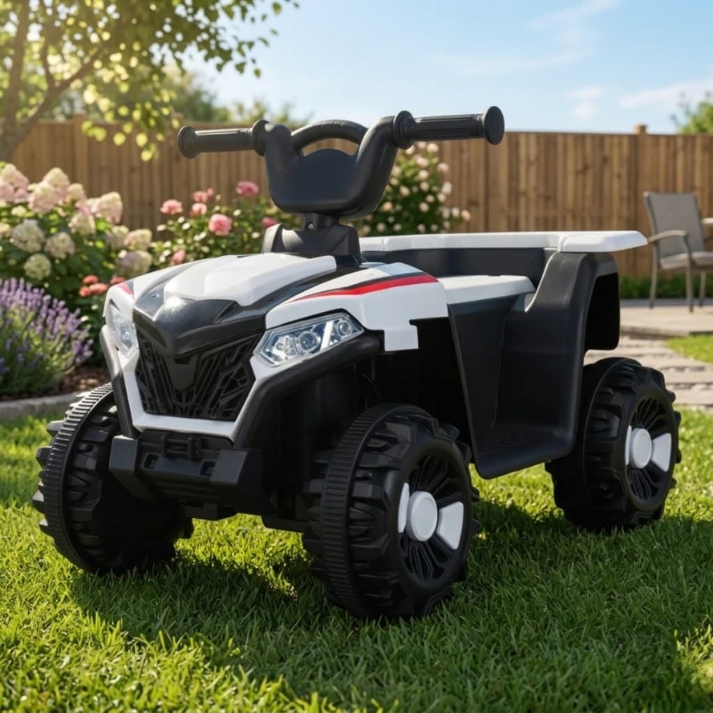 Mini Quadriciclo Infantil Elétrico 6V Recarregável com Luzes Som e Função Frente e Ré