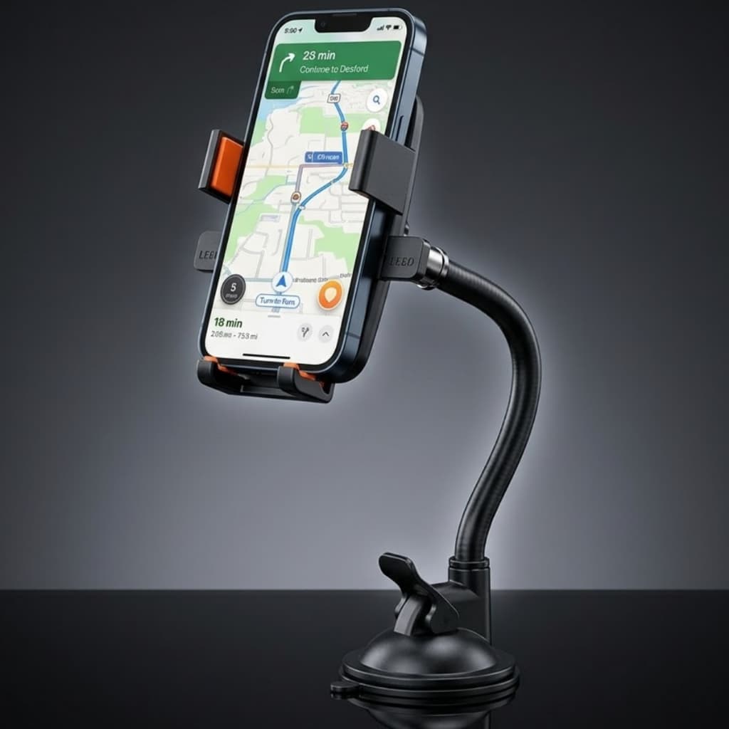Suporte Veicular Para Celular 360º Fixação Ventosa Haste Firme Ajustável