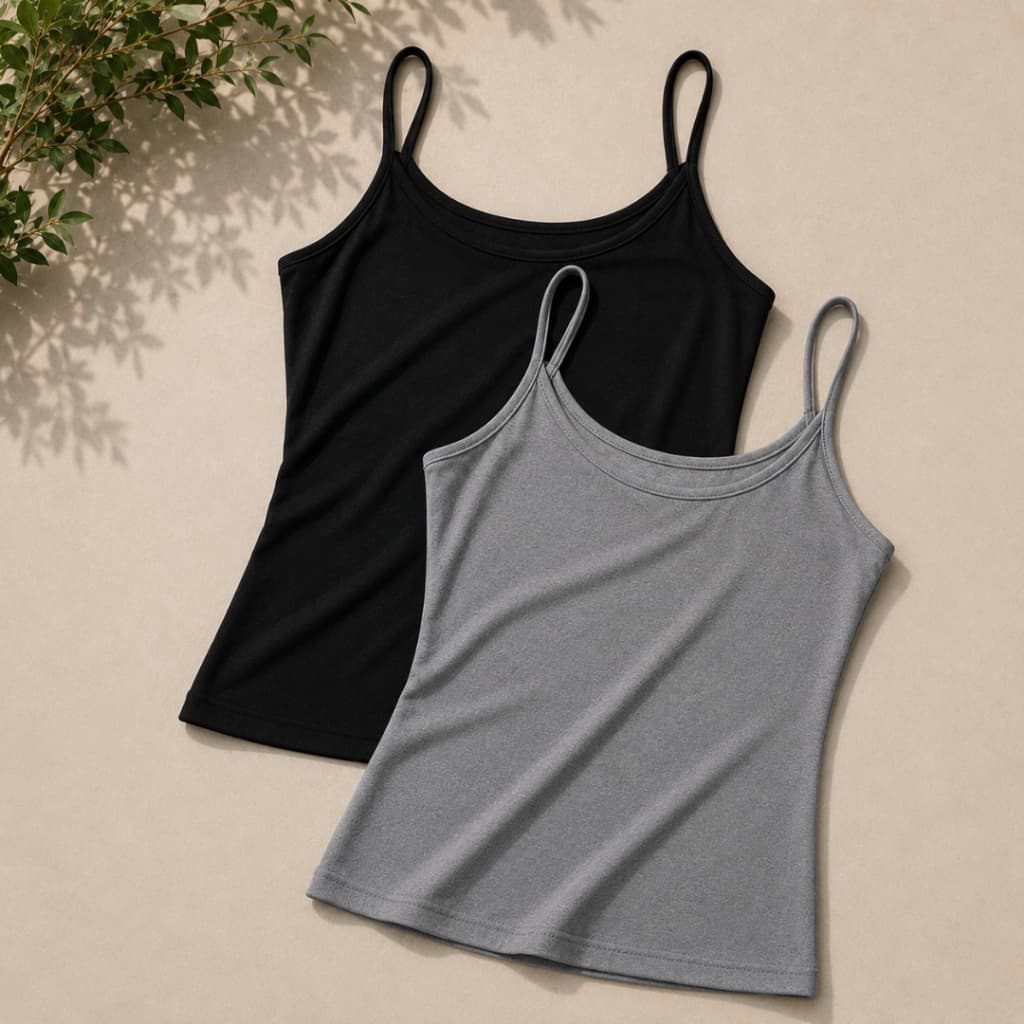 Regata Feminina Alça Fina Básica Moda Basic Blusinha Algodão - 1,2 ou 3 Peças Envio Rápido