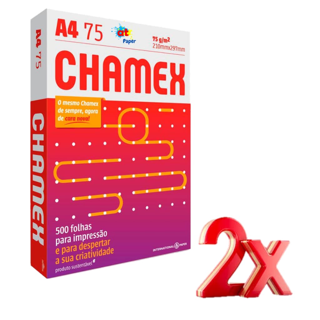 Papel Sulfite 1000 Folhas A4 Chamex 2 Resmas 297x210mm