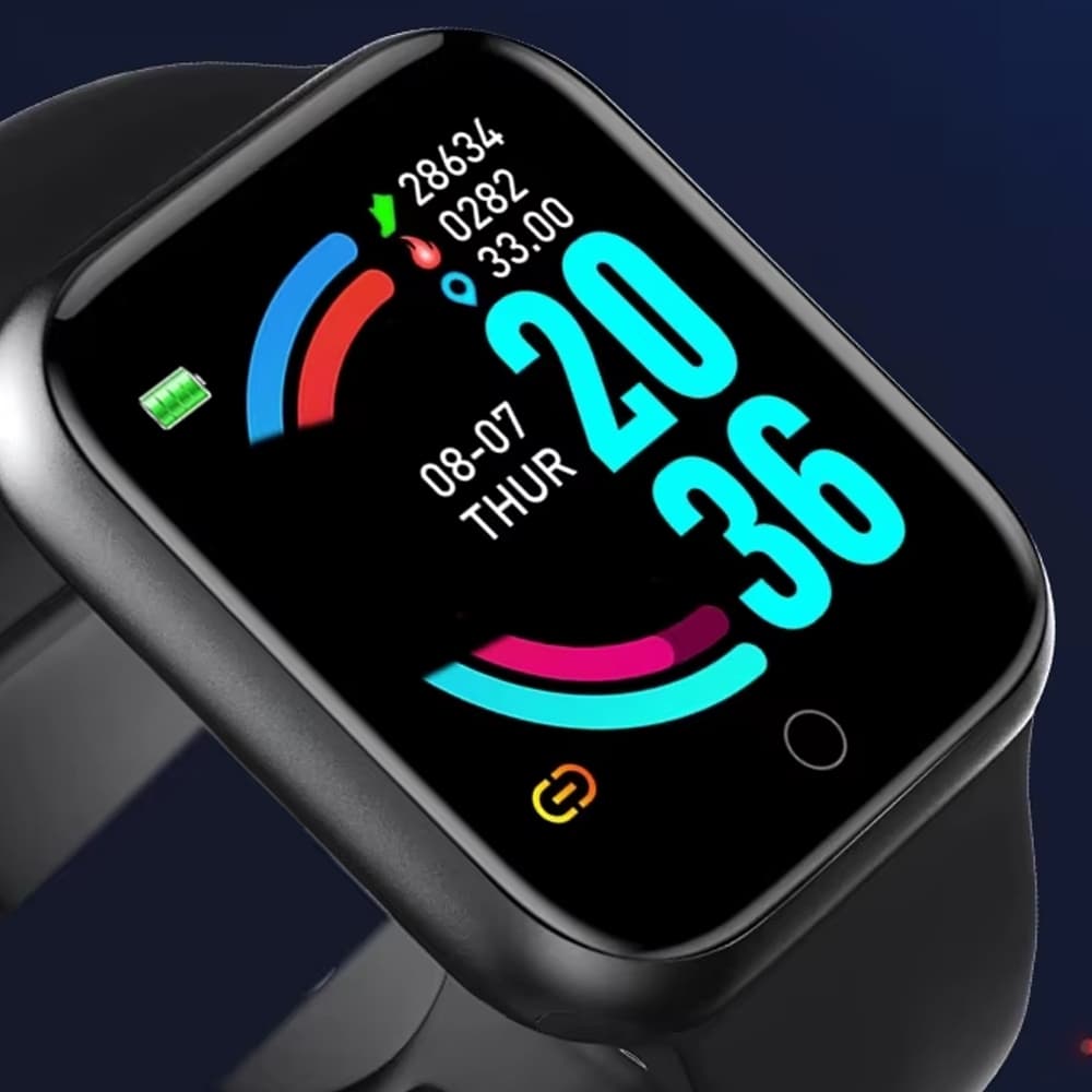 Smartwatch D20 - Relógio Inteligente y68 Esportivo Bluetooth Android/iOS - Com foto Na Tela