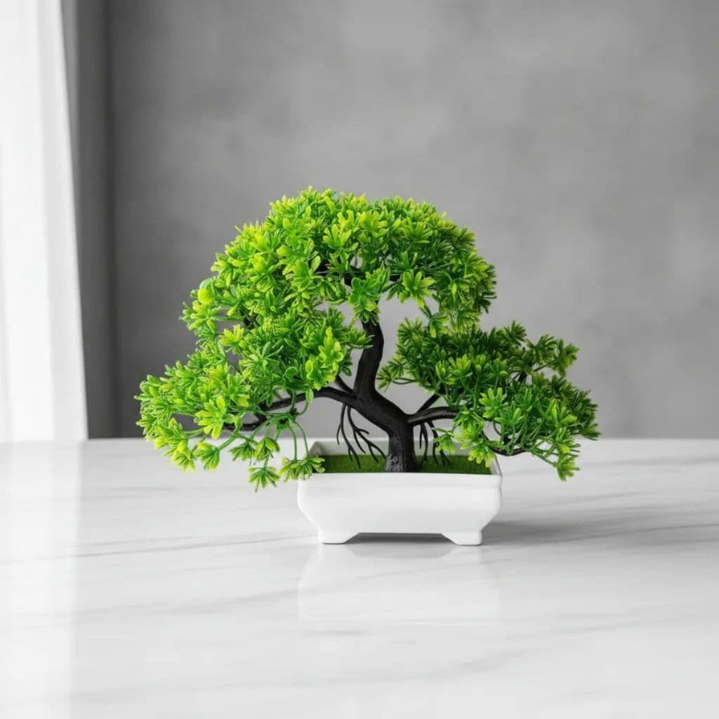 Bonsai nuvem artificial com Vaso Mini Árvore Decorativa para Estante Sala Mesa Escritório Realista