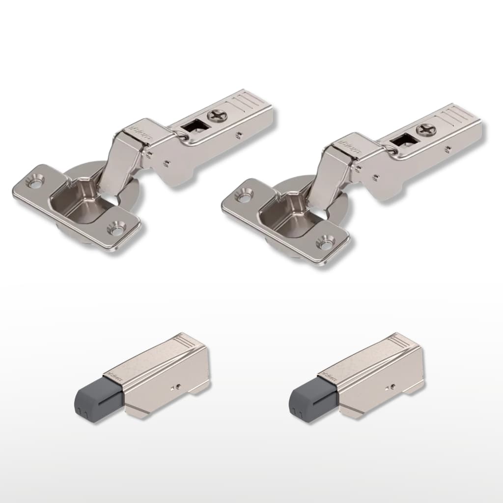 Kit 2 Dobradiças Blum Curva 107° Clip Com Blumotion E Calço
