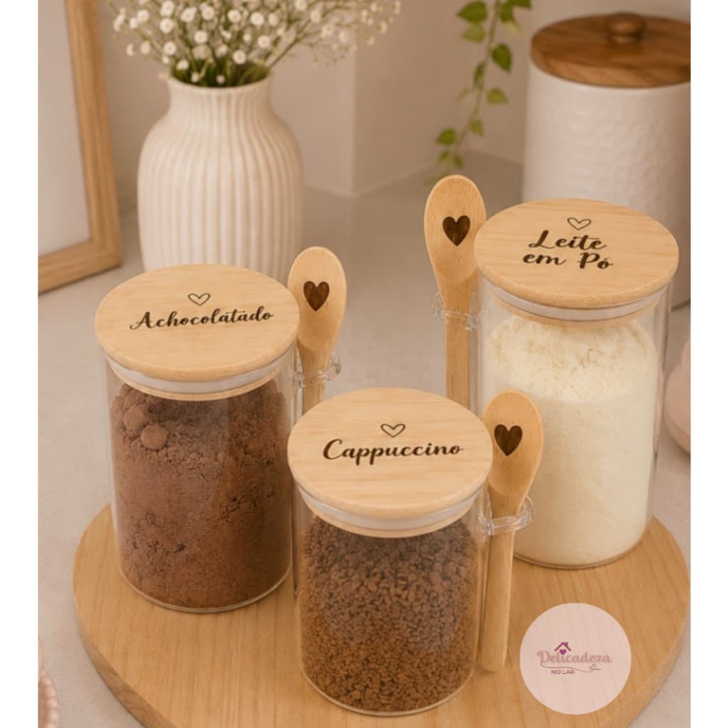 Pote Hermético Personalizado para seu Cantinho do Café e Dispensa - ESCOLHA SUA PERSONALIZAÇÃO