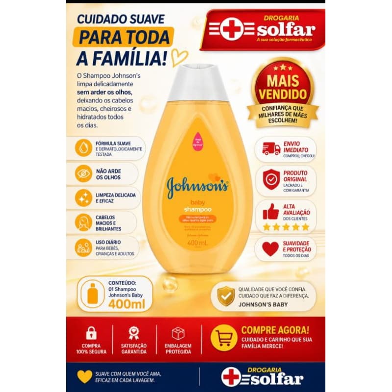 #johnsons #shampoojohnsons #shampoobaby #higienebebe #drogariasolfar #bebê #cabelosmacios #shoopeebrasil