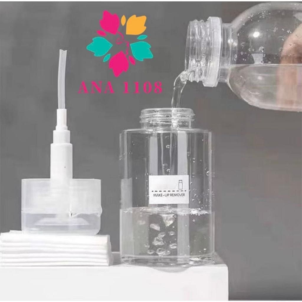 ANA1108 Porta Acetona 100ml Frasco Transparente Push Down Pump Removedor De Maquiagem Recarregável Reutilizável