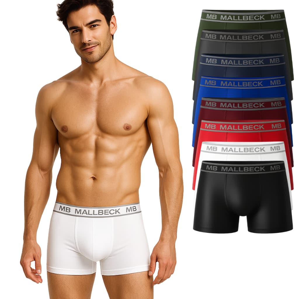 KIT 5 Cuecas Mallbeck MB Box Boxer Cueca Masculino