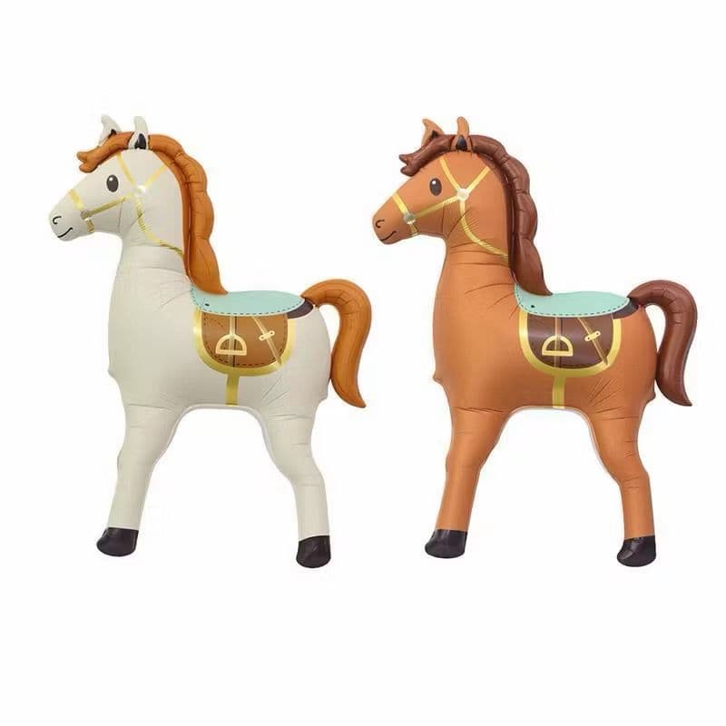1pc Cavalo Balões metalizada para Chá De Bebê Decorações De Festa De Aniversário Branco Marrom