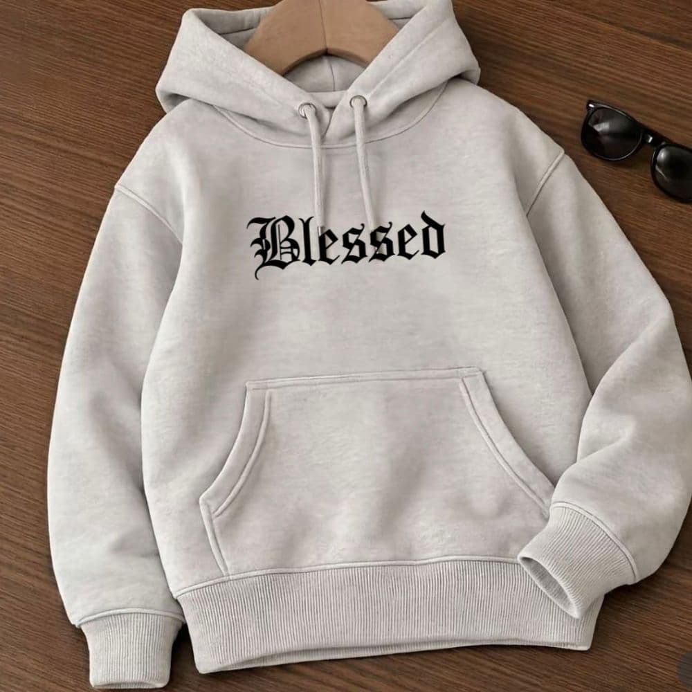 Moletom juvenil e infantil meninos blessed blusa de frio canguru premium flanelado