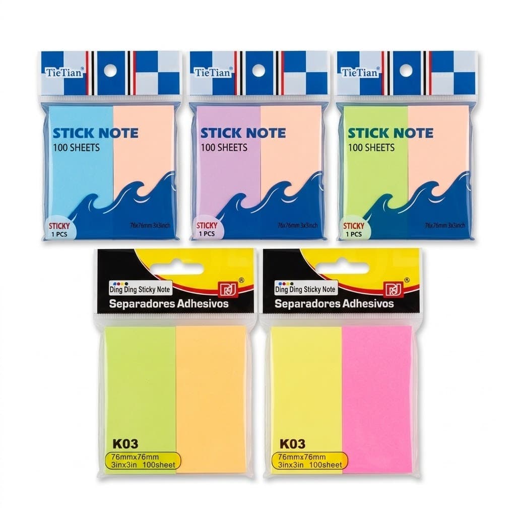 Marcador de página auto adesivo tipo "post it" com 2 ou 3 cores - bloco de anotações com 300 folhas
