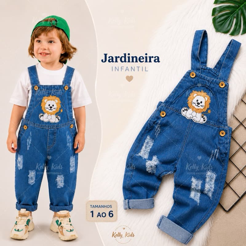 Jardineira Macacão infantil Masculino