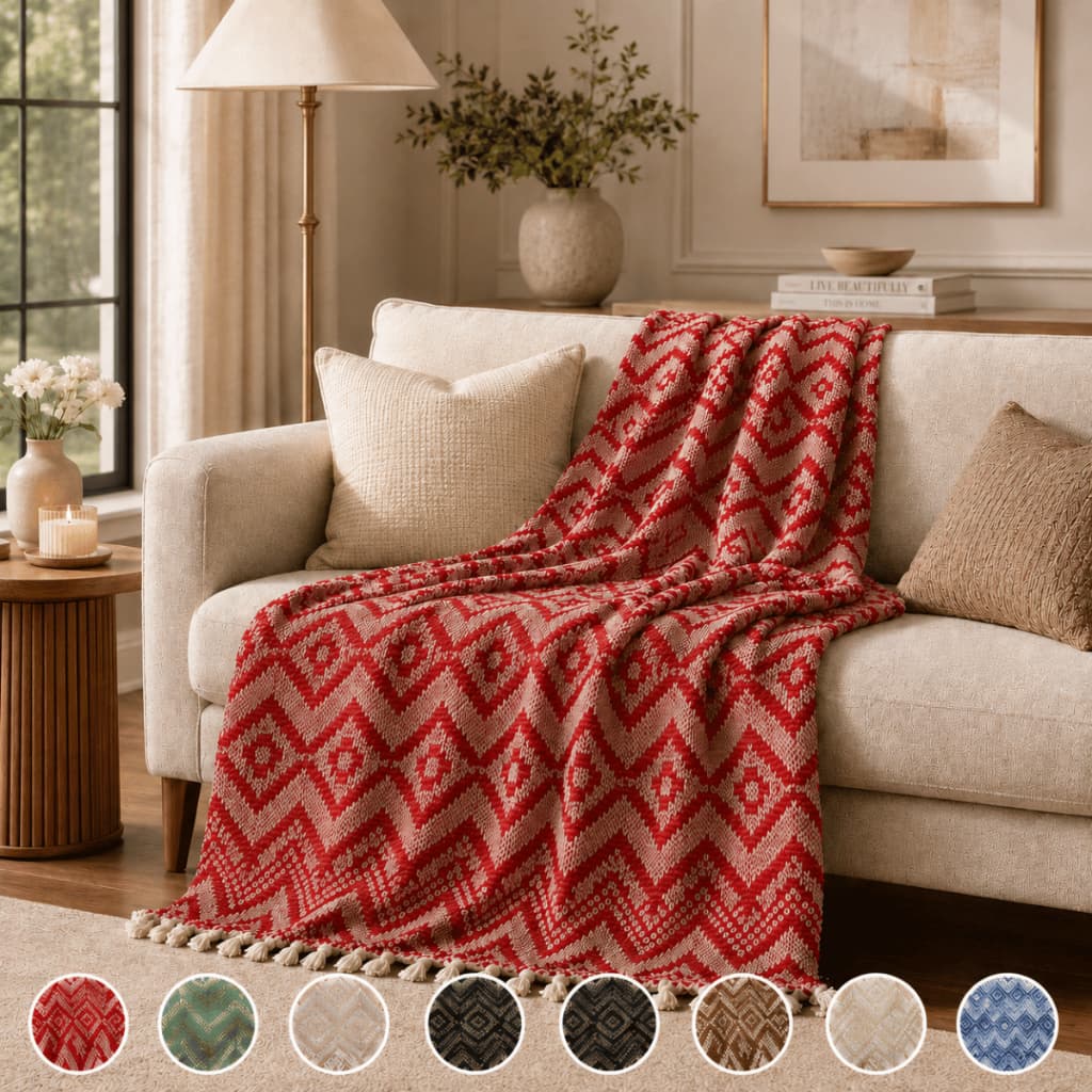 Manta Decorativa para Sofá 2.40mx1,80m Grande 100% Algodão Premium Várias Cores