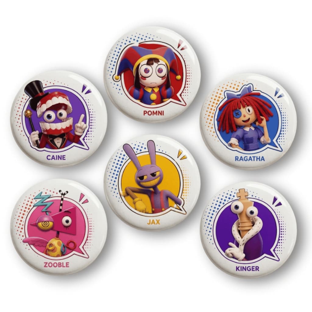 Kit 6 Bottons O Incrível Circo Digital Amazing Circus Broche