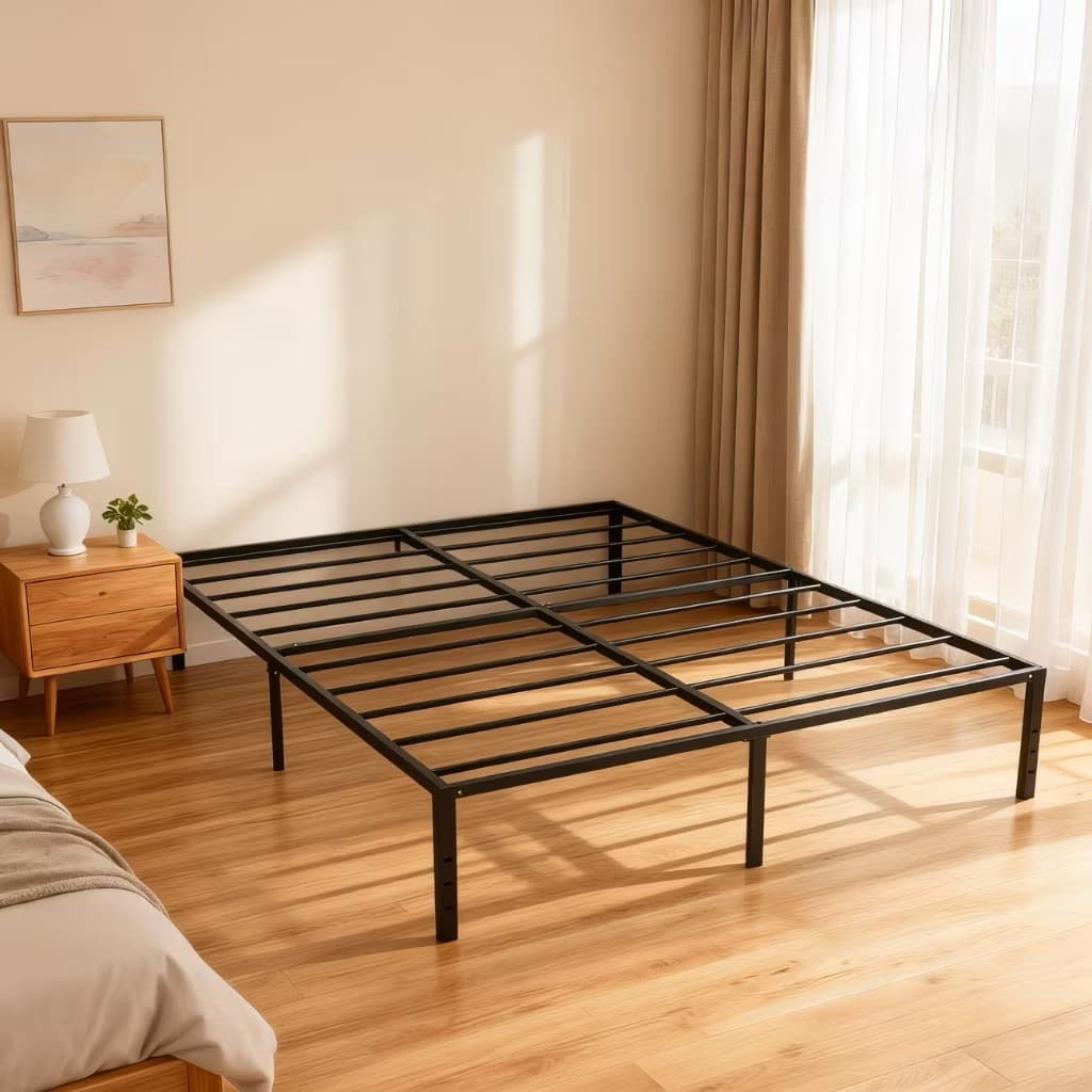 Dobrável Estrado Metal Solteiro/Casal - Fácil Instalar, Suporte Ripas Aço(Casal)