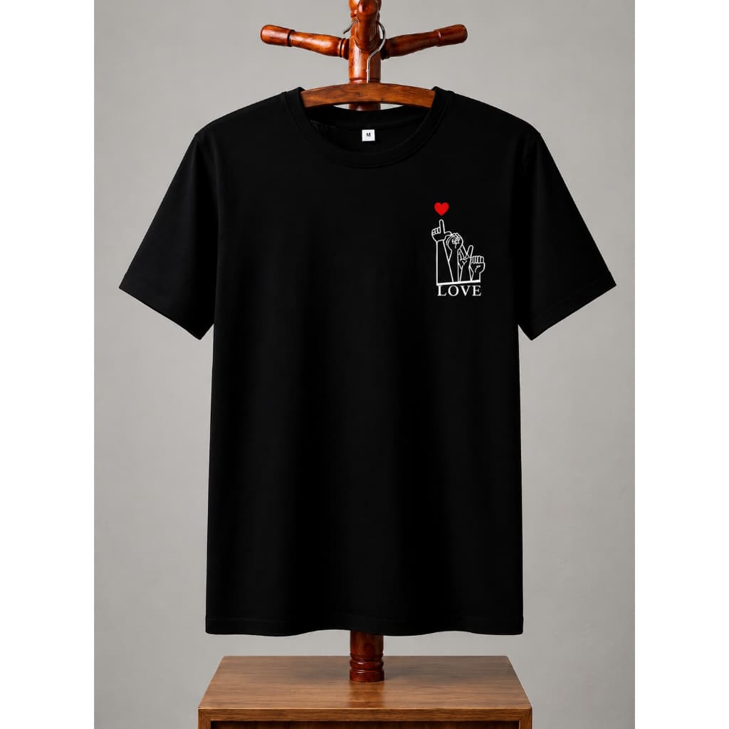LOVE Camiseta Básica Blusa Masculina Feminina Adulta T-Shirt LIBRAS Amor Casual Conforto Estampa DTF Não Amassa Moda Dia