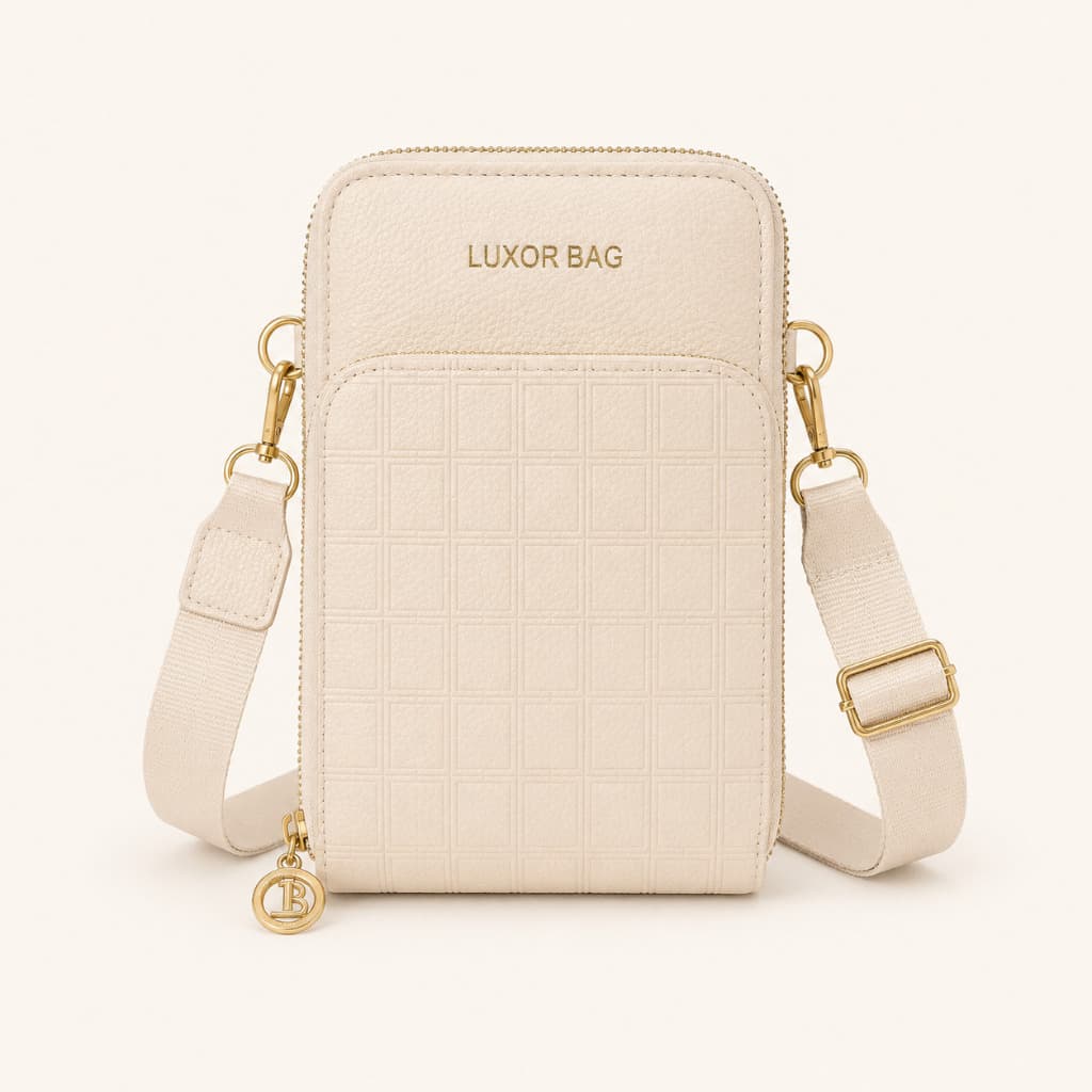 Bolsa Feminina Off White Luxor Bag Transversal Premium Compacta Com Porta Cartão