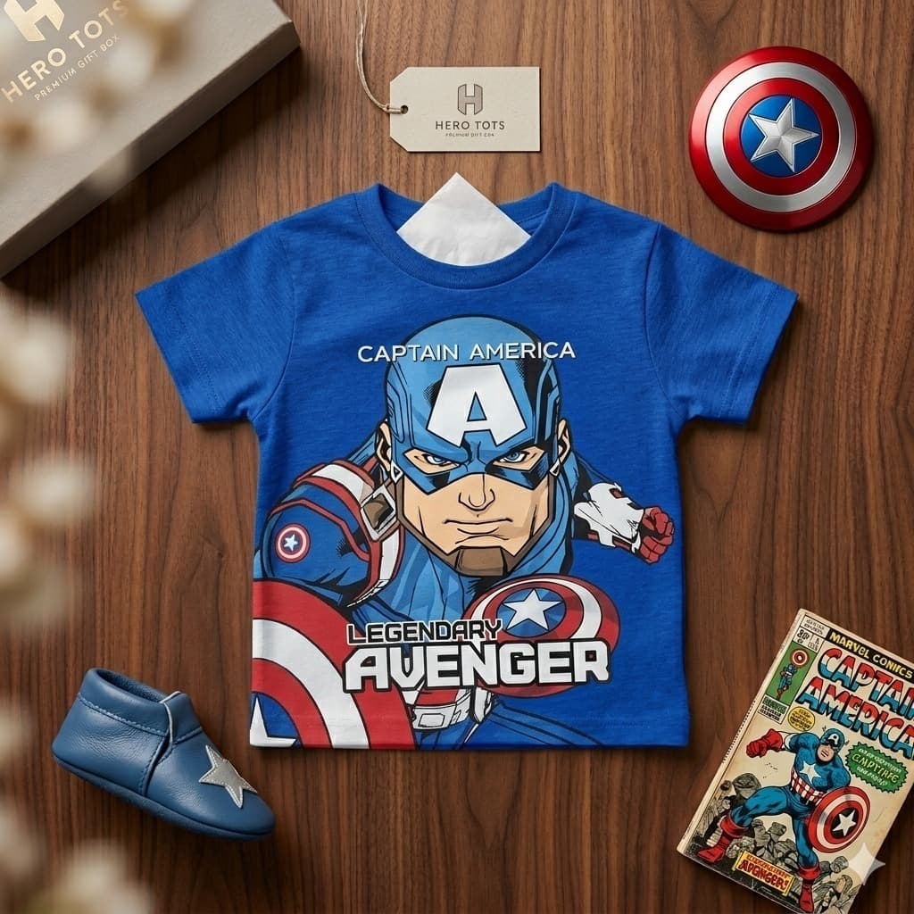 Camisa Infantil Menino Capitão América Azul (ac)