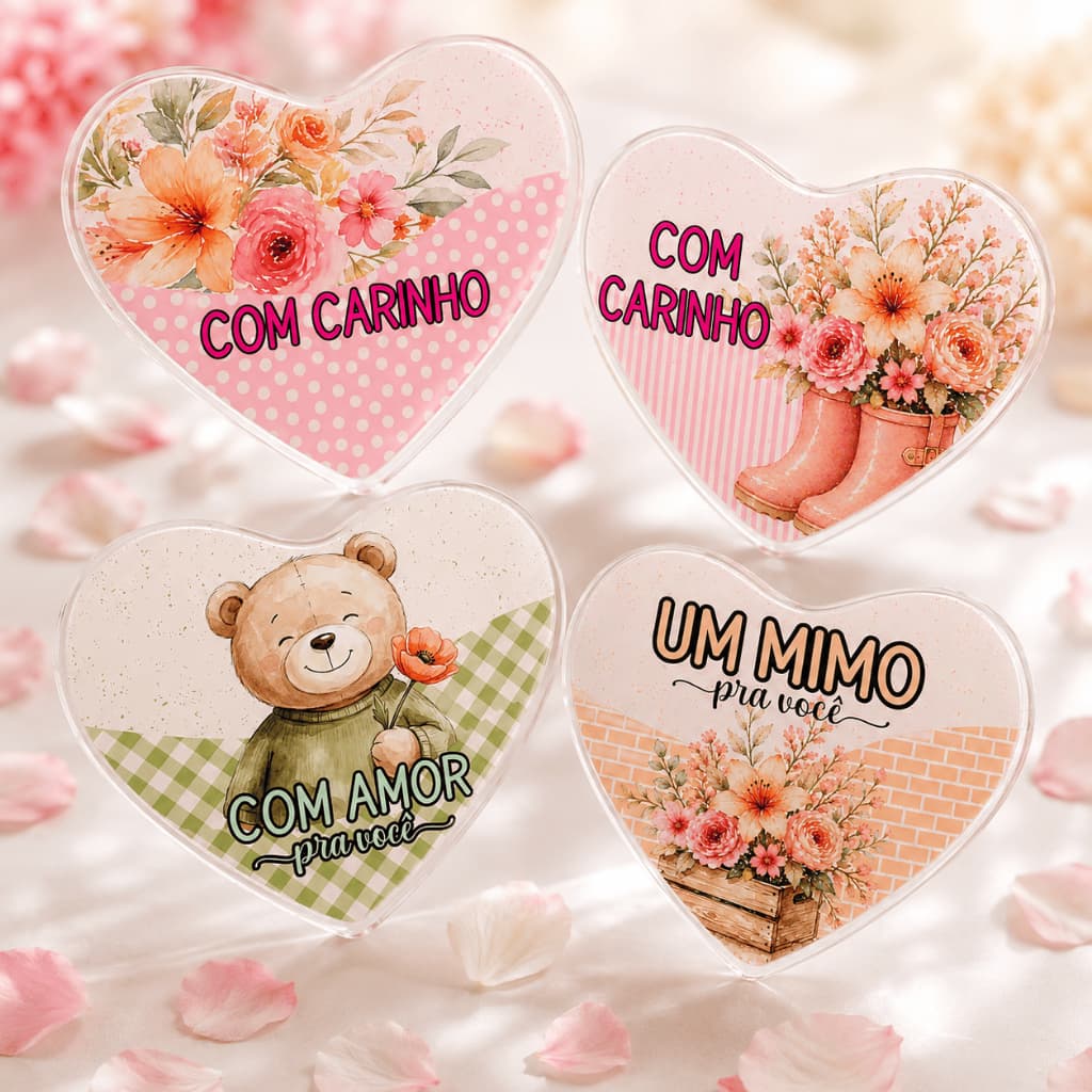 Adesivos com carinho, com amor para coração g620, presentes e aniversários , 12x10cm ,artes sortidas