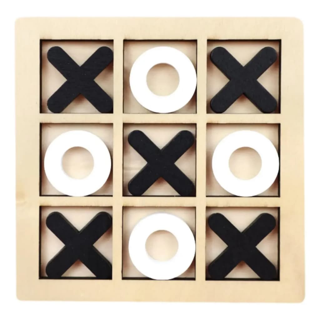 Mini Jogo Da Velha Madeira Educativo Tabuleiro Inteligente