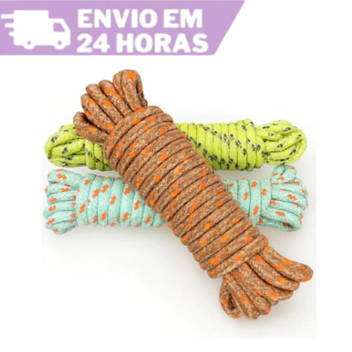 Kit 3 Corda de Poliéster Multiuso 5mx4mm Resistente - Varal, Amarração de Carga, Artesanato, Camping
