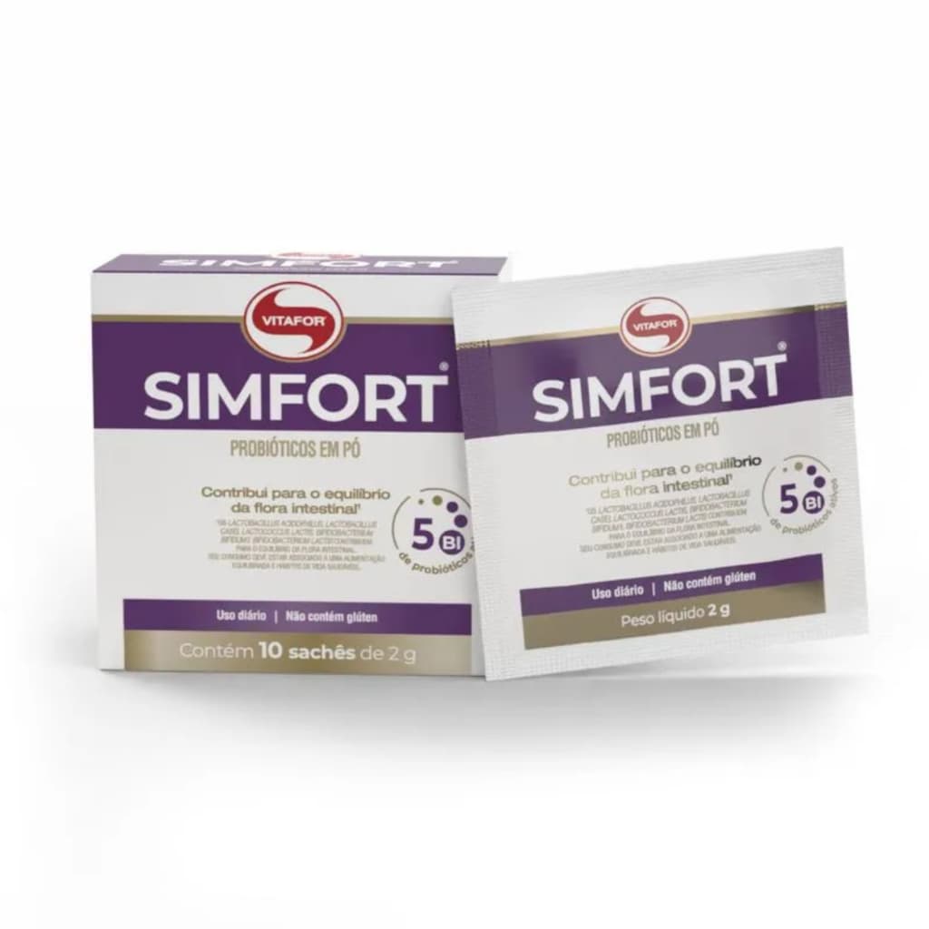 Probiótico Simfort Vitafor Flora Intestinal com Lactobacillus e Bifidobacterium