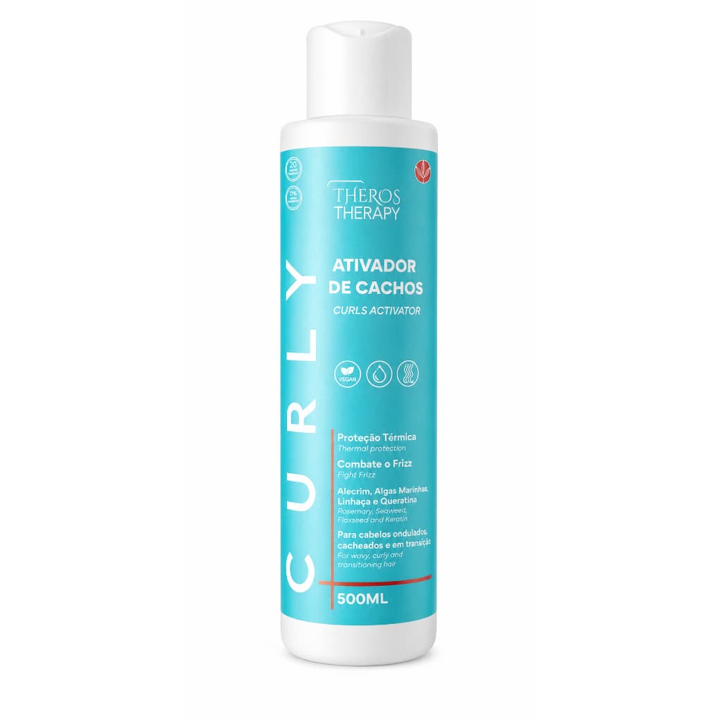 Ativador de Cachos Curly Theros Therapy cacheados ondulados Parabeno Free Vegano