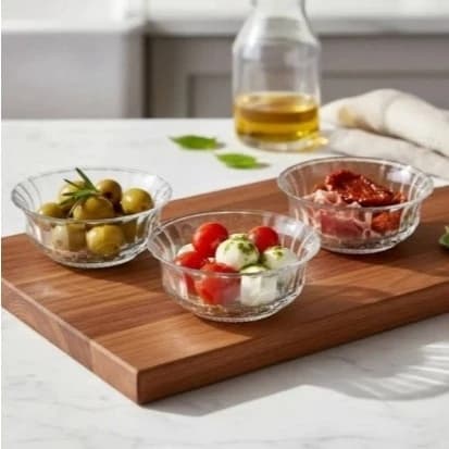 Conjunto 3 Potes Vidro Alexa Bowl Refratário Sobremesa Individual Cozinha Alimentos