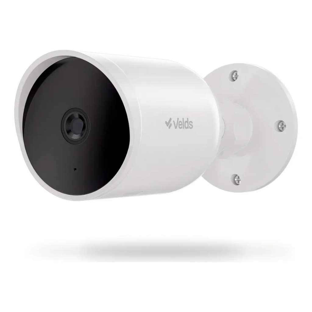 Câmera de Segurança Bullet Velds, Wi-Fi 2K c/ Visão Noturna e Alerta de Movimento, Branco