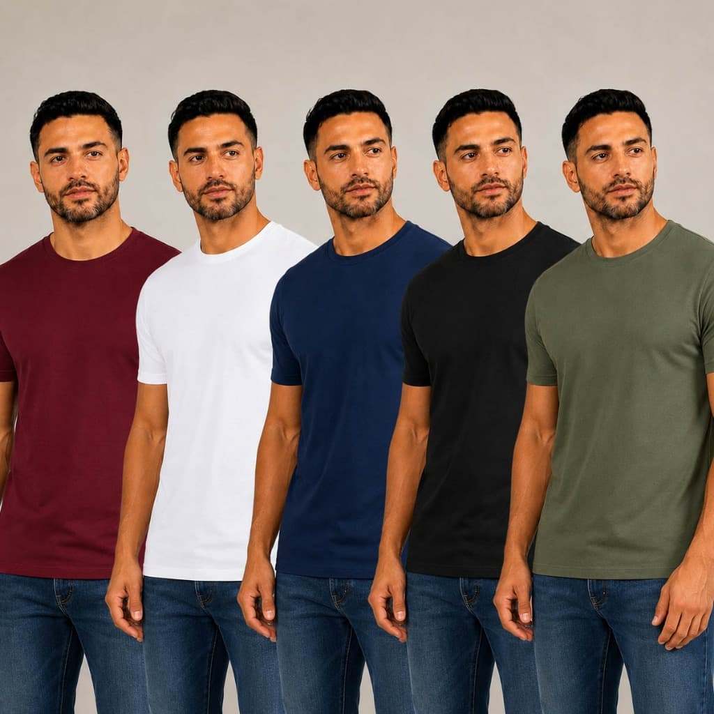 Kit 5 Camisetas Masculina Basica Lisa Anti-ordor Modal