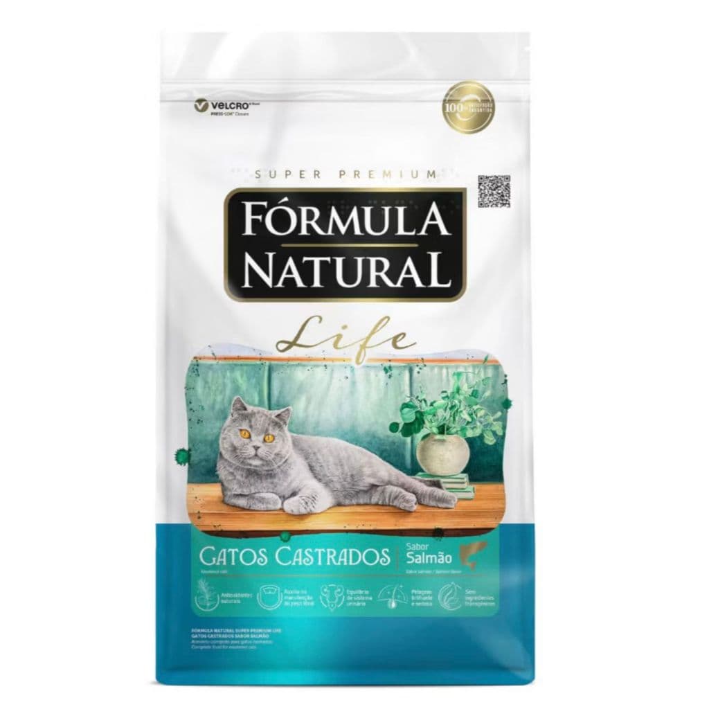 Ração Formula Natural Life 10kg Gatos Castrados Salmão