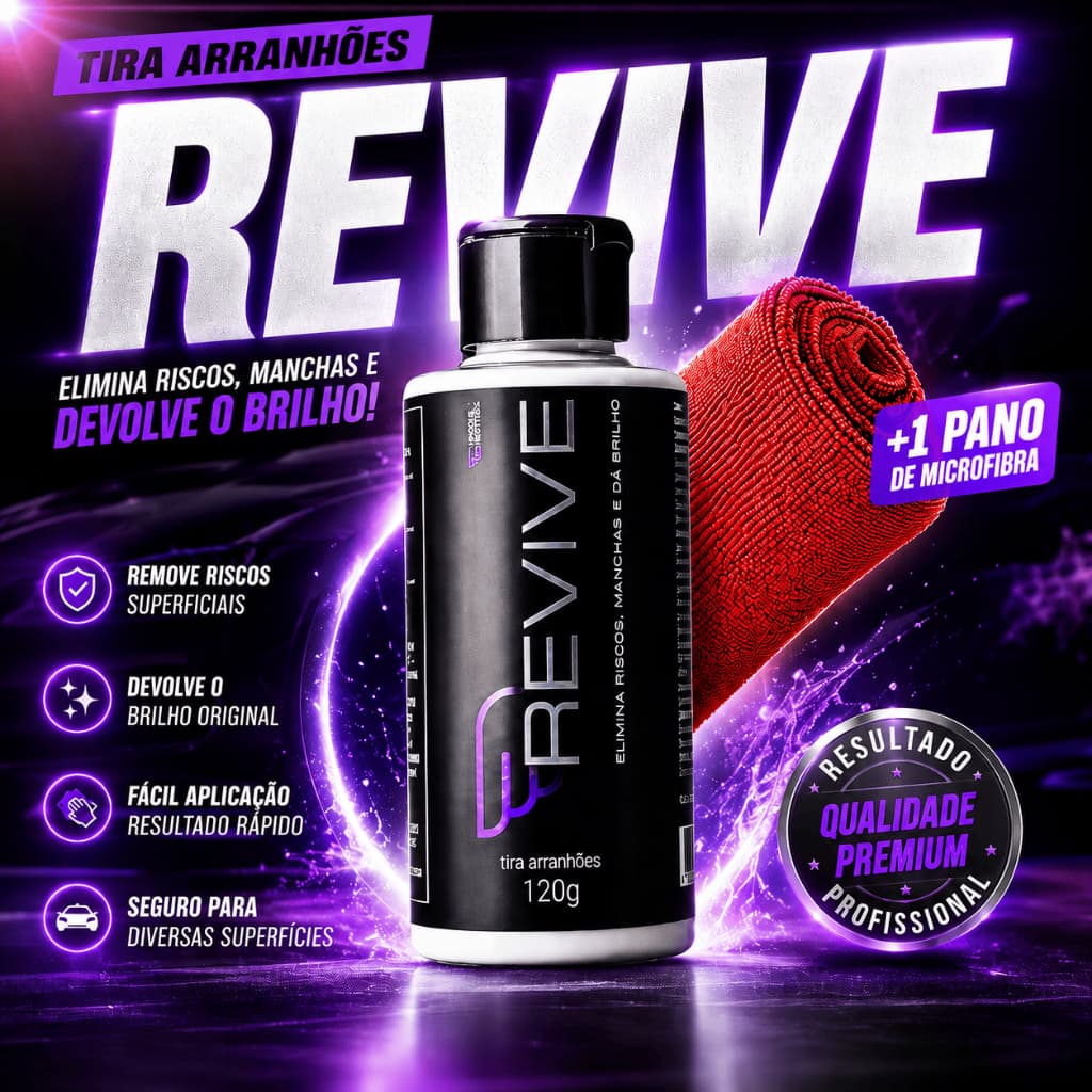 Tira Risco Automotivo Remove Micro Riscos Para Pintura De Carro Restaura Brilho 120g House Of Motors REVIVE