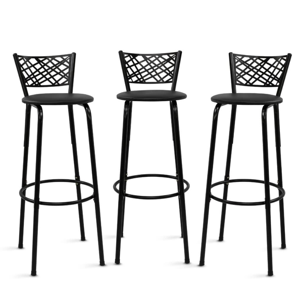 Kit 3 Banquetas Cadeiras Alta 80cm Eclipse Preta Ideal Balcão Cozinha Gourmet Área De Lazer Piscina