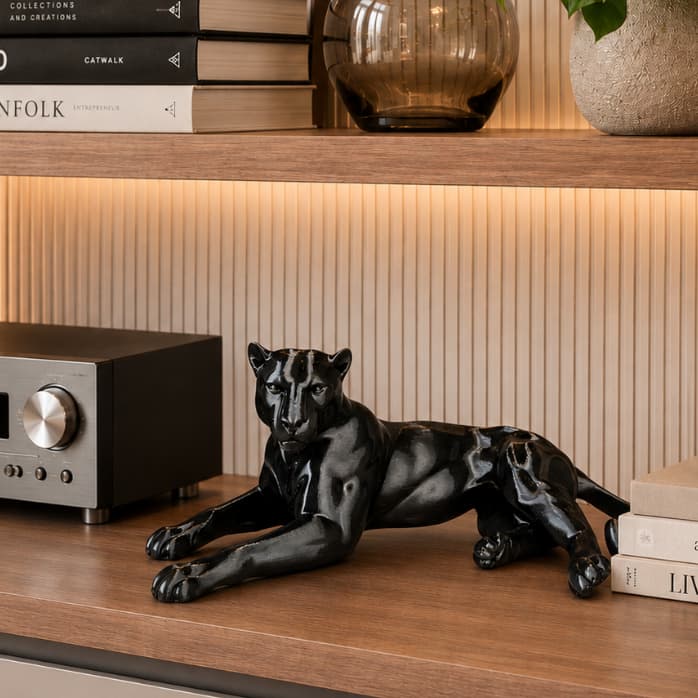 Decoração Estatua Pantera Negra Decorativa Impressão 3D Luxo Sala Quarto Escritório