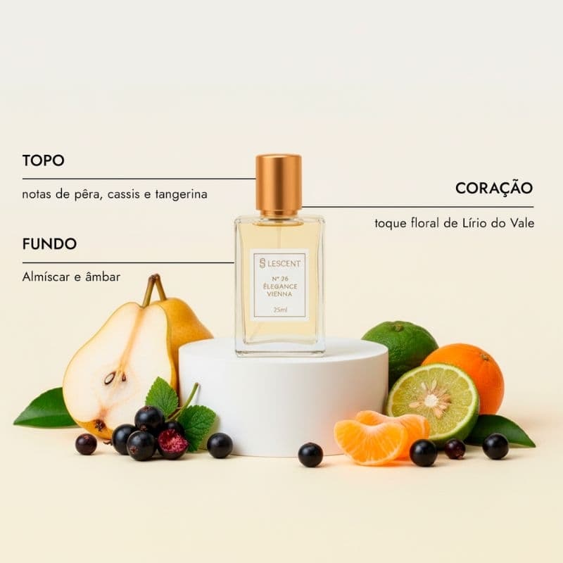 Parfum Oficial Lescent DEO Colonia Femininos Lançamento Presente pra Ela Nº 26 + Nº 28 | 25ml