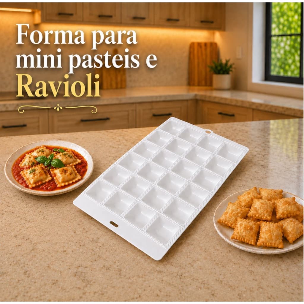 FORMA PARA FAZER MINI PASTEL E RAVIOLI RECHEADO – 24 CAVIDADES