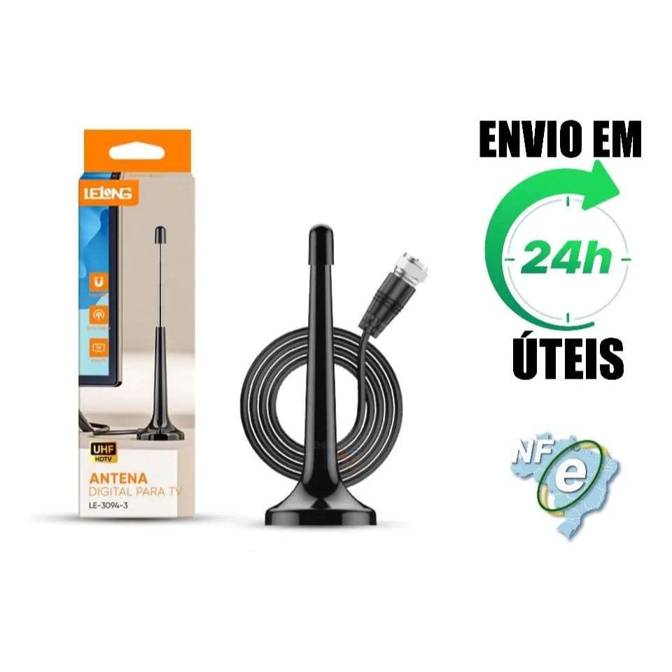 Antena Digital Interna E Externa Hdtv Uhf Cabo De 5 Metros